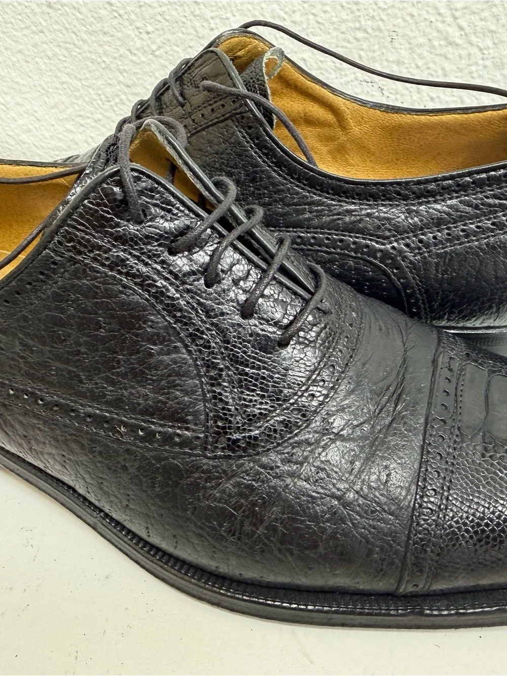 Moreschi Adrano Men’s Oxford Dress Shoes US 9 Black Made in Italy